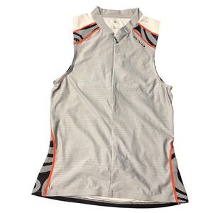 Orca Women's Activewear Top L Grey Orange Triathlon Cycling Jersey Sleeveless